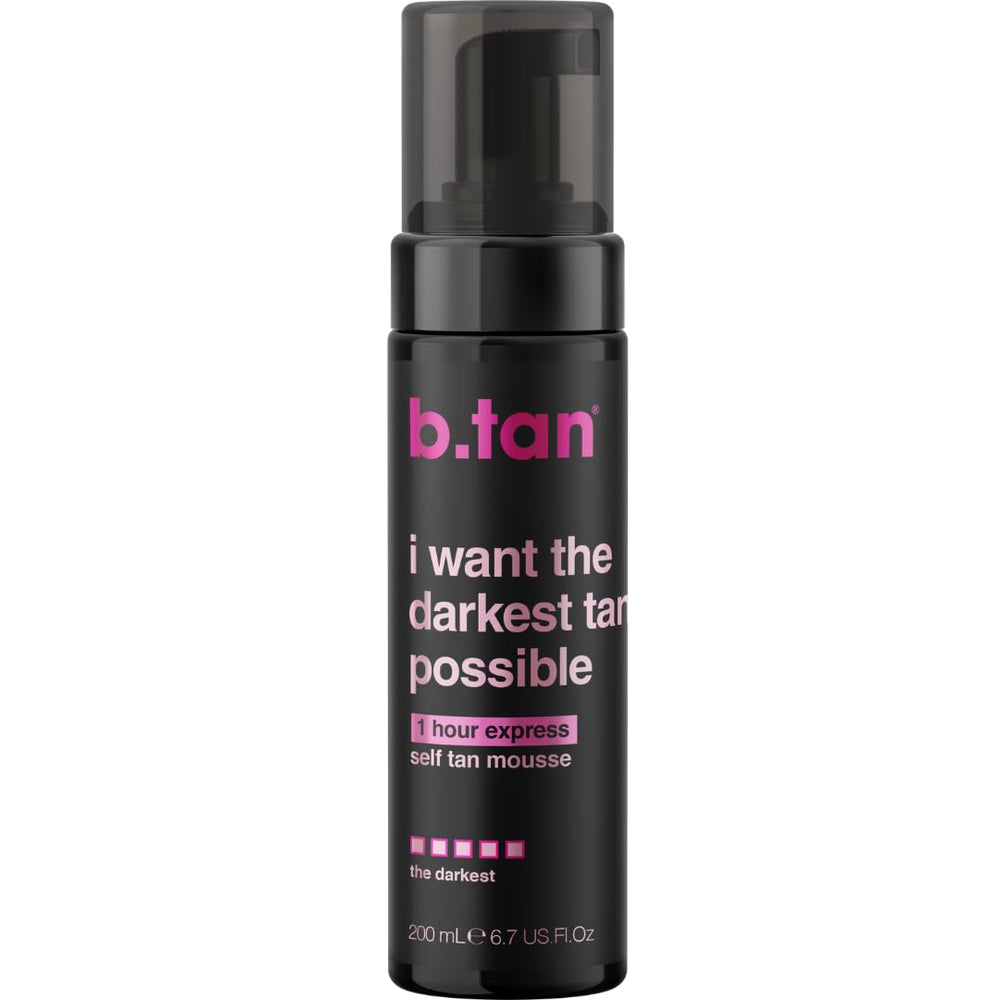 b.tan ultra-dark self tanner mousse: botella para aplicación uniforme y bronceado intenso