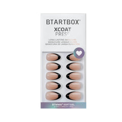 BTArtbox kit de uñas con pegamento suave y tapas para fijación segura.
