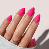 BTArtbox Uñas postizas cortas en almendra, rosa intenso, aspecto natural para uso diario