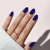 BTArtbox uñas postizas corto azul marino ovaladas para una aplicación rápida
