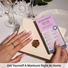 BTArtbox uñas forma almendra rosa ombre para un estilo elegante