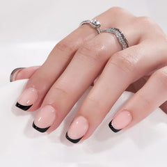 BTArtbox uñas frances jelly, forma cuadrada, estilo semitransparente y elegante
