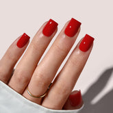 BTArtbox unas pegables rojas cuadradas para un look natural y rápido