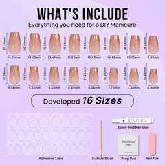 BTArtbox set de 30 uñas, 16 tallas, ajuste personalizado