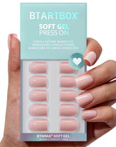 BTArtbox uñas postizas autoadhesivas cuadradas, rosa pastel, aspecto natural.