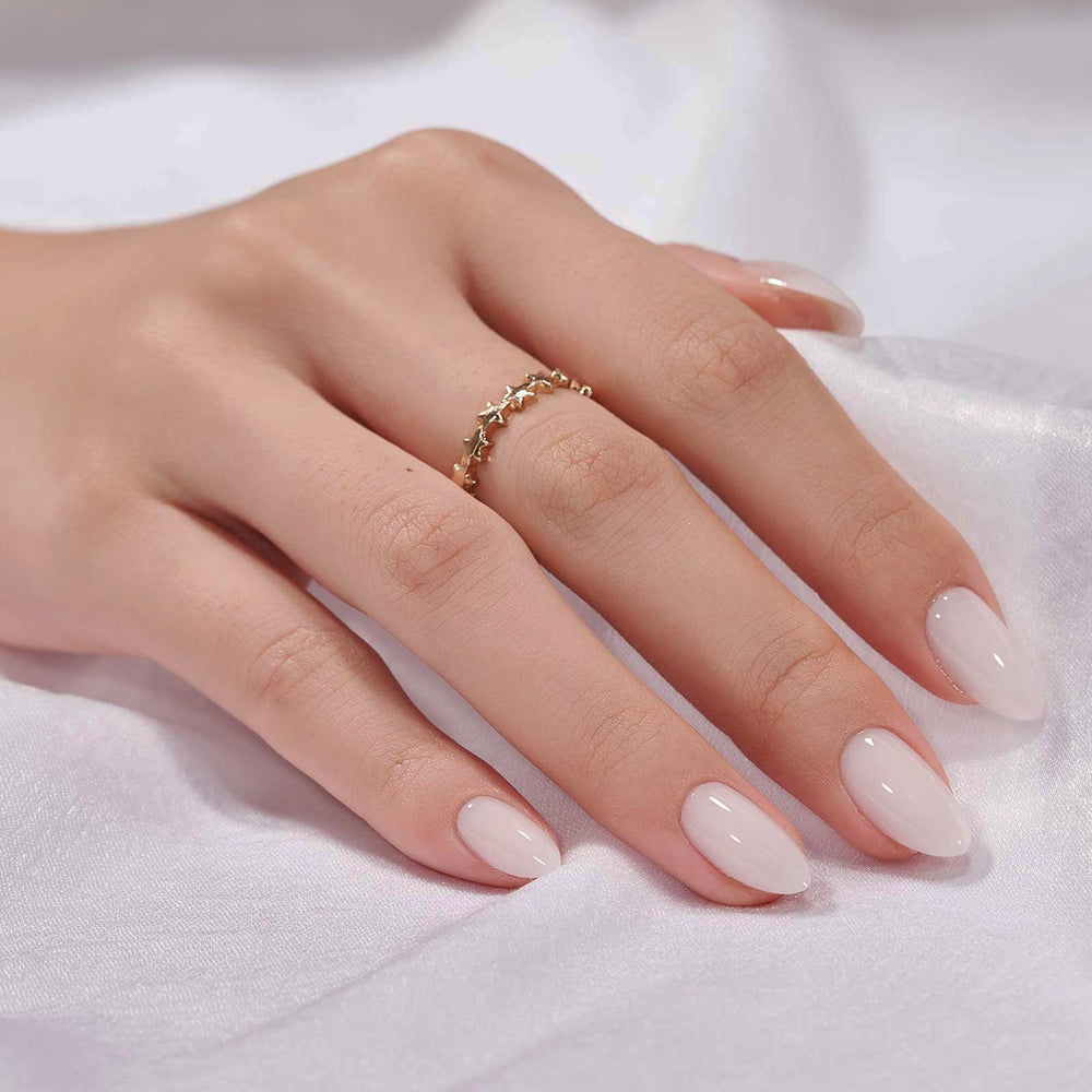 BTArtbox uñas postizas blancas en gel suave con acabado natural para uso diario