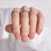 BTArtbox uñas postizas cortas nude cinnamon para manicura rápida y natural.