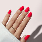 BTArtbox uñas postizas cortas salmon rosado ovaladas con acabado natural para uso diario.