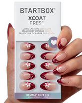 BTArtbox Uñas postizas Short Rococo Bloom con 3D flor y perla para un look natural