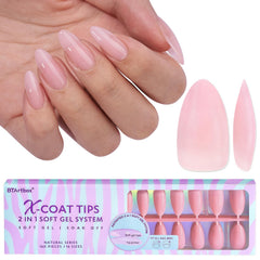 BTArtbox XCOATTIPS, unas naturales mate almendra media para aspecto natural.