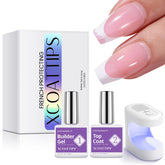 BTArtboxnails builder gel tips closeup for durable French tips.