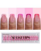 BTArtboxnails Frances Tip rosado corto cuadrado, ideal para manicura clásica en casa.