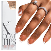 BTArtboxnails brown French tip coffin nails for a timeless at-home manicure