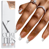 BTArtboxnails French Tip nails brown coffin shape for natural-looking extensions
