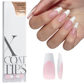 BTArtboxnails French tip pink coffin tips for easy at-home manicure