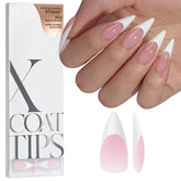 BTArtboxnails long stiletto pink French tips for a dramatic at-home manicure