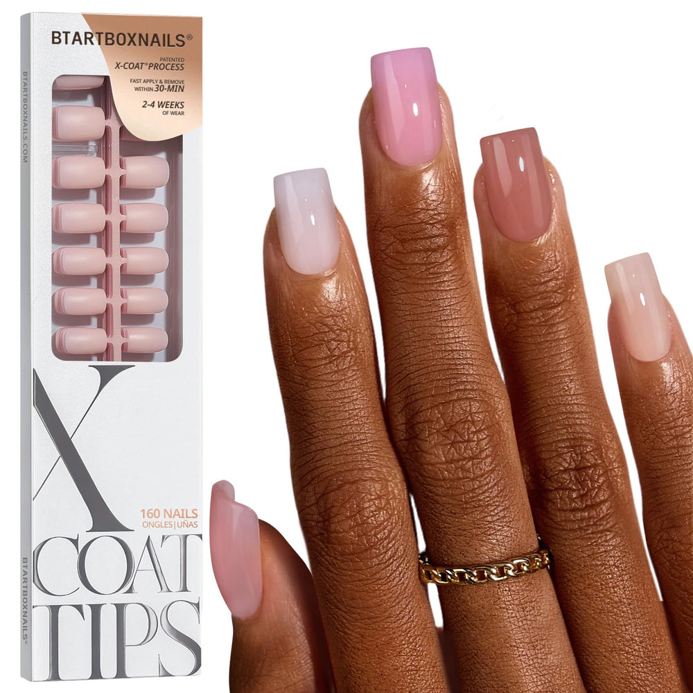 BTArtboxnails XCOATTIPS tonos desnudos: cinco variantes para looks naturales.