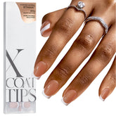 BTArtboxnails XCOATTIPS brown French tip press-ons for quick DIY nail art