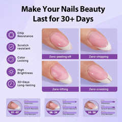 BTArtboxnails XCOATTIPS conjunto gel y capa de acabado para protección prolongada de uñas.