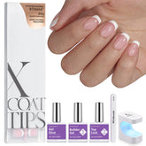 BTArtboxnails XCOATTIPS extra short square nails for fast at-home French manicure