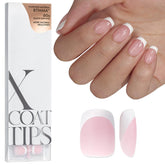 BTArtboxNails XCOATTIPS French nails with pink tips for extra-short square shape