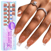 BTArtboxnails XCOATTIPS french tip nails in brown for quick, natural-looking DIY nail art