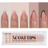 BTArtboxnails XCOATTIPS French tip nails almond shape with soft gel for easy wear.