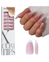 BTArtboxnails XCOATTIPS pink glitter base French tip nails for salon-like at-home manicure