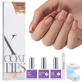 BTArtboxnails XCOATTIPS French tip press-on nails kit in skin-tone squares for at-home manicure