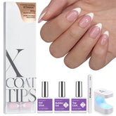 BTArtboxnails XCOATTIPS short almond nails for a flawless at-home French manicure.