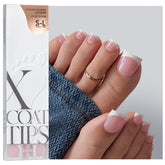 BTArtboxNails XCOATTIPS toe tips in pink square shape for elegant at-home pedicures