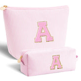 Btffitting makeup bag set pink full view for organized daily cosmetics.