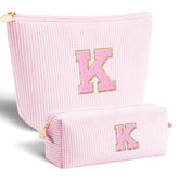 Btffitting monogram makeup bag teens pink large capacity showcases convenient storage.
