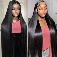 Btomar 30-inch HD lace front wig with straight hair for natural daily wear