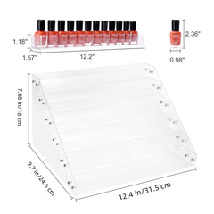 BTremary acrylic display rack keeps nail polish and cosmetics neatly visible.