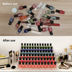 BTremary 6-tier acrylic shelf holds nail polish securely for easy selection.