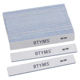 BTYMS 80/80 grit nail file in packaging, ready for fast shaping and length control.