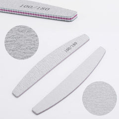 BTYMS sponge buffers 100/180 grit smooth uneven surfaces before gel or acrylic applications.
