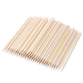 BTYMS orange wood cuticle stick, 4.5 inch, bevel end for precise cuticle work.