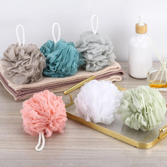 BTYMS pouf with hanging loop dries quickly after use.