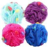 BTYMS Premium Mesh Poufs close-up showing rich foam for gentle cleansing
