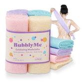 BubblyMe exfoliante corporal cuatro piezas: exfoliación suave para piel limpia en la ducha