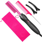 BudiGl hot comb straightener with ceramic heat for quick styling.