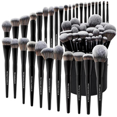 Bueart Design 32Pcs PRO brush set with large holder keeps vanity organized and dust-free.