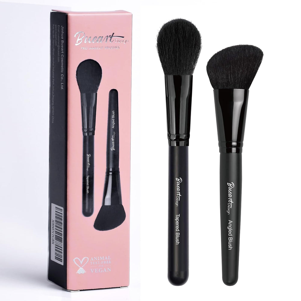 Bueart Design tapered blush brush close-up for precise apples-of-cheek application