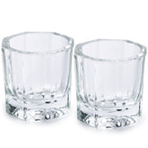 Bulex dappen dish 2-pack clear glass for precise acrylic mixing and easy cleanup.