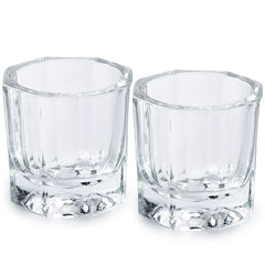 Bulex dappen dish 2-pack clear glass for precise acrylic mixing and easy cleanup.