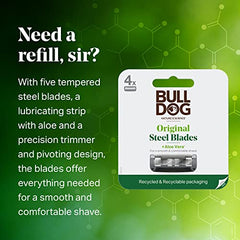 Bulldog razor blades close-up showing five blades for precise shaving