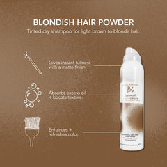 Bumble and bumble Blondish tinted dry shampoo on blonde hair boosts texture between washes.