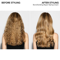 Bumble and bumble bond-building hair repair styling cream hand application demonstrates even spread.